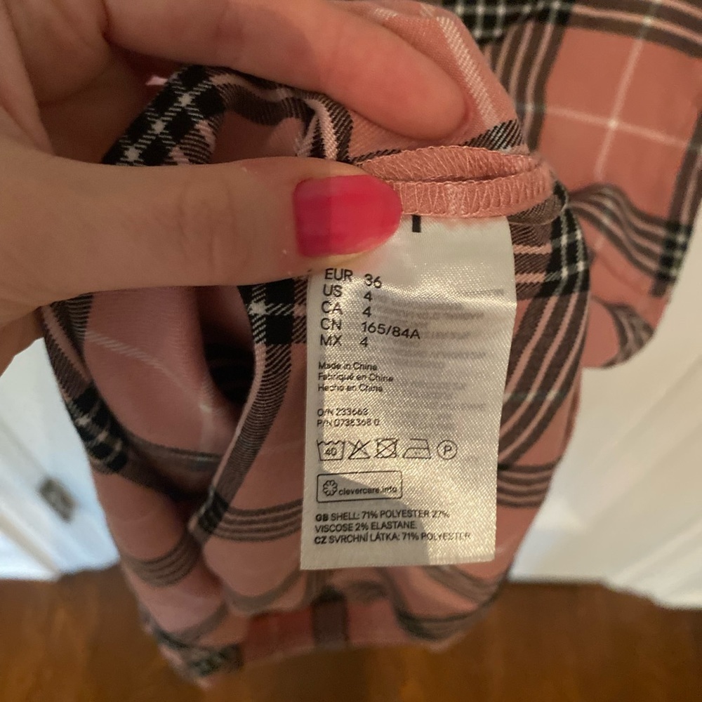 Pink Plaid Checkered Mini Dress size 4 Summer Vacation Burberry-Inspired Print - Picture 3 of 9